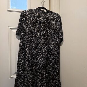 Zara Black and Cream Midi Dress